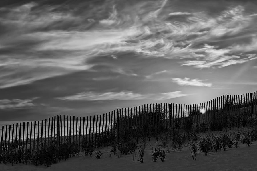 Summer Photograph - First Light At Cape Cod Beach BW by Susan Candelario