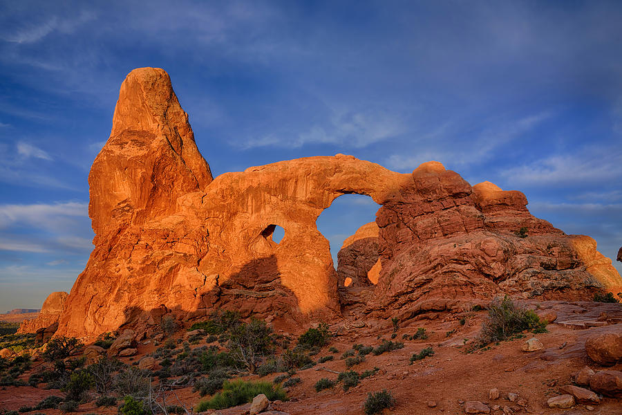 First Light at Turret Arch Photograph by Greg Norrell