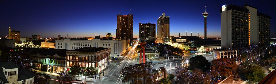 First Light on San Antonio Skyline - Texas Photograph by Silvio Ligutti