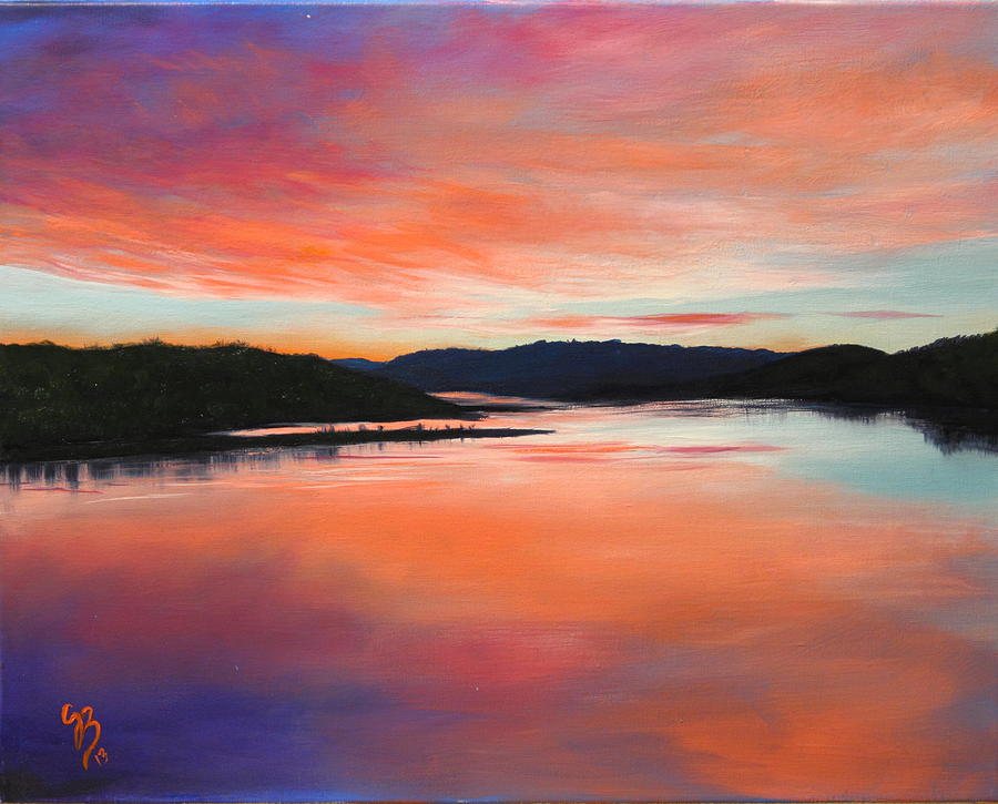 Landscape Painting - Arkansas River Sunrise by Glenn Beasley