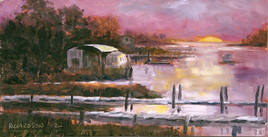 Nature Painting - First Light Two Mile Channel by Susan Richardson