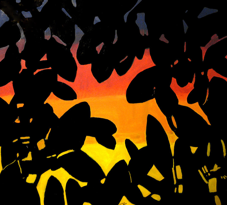 Leaves Painting - First Morning Awake by Whitney Wiedner Leaves Painting - First Morning Awake by Whitney Wiedner