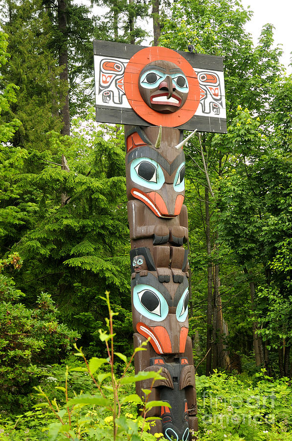 First nation totem Pole Photograph by Brenda Kean