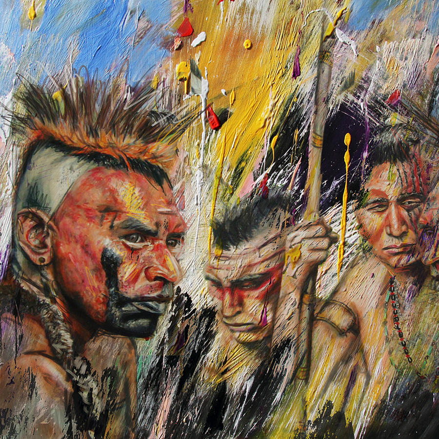 First Nations Painting - First Nations 15 by Corporate Art Task Force
