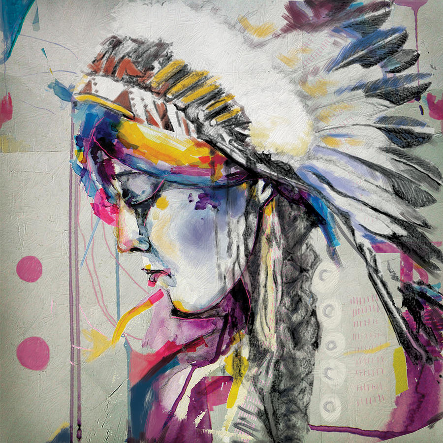 First Nations Painting - First Nations 7 by Corporate Art Task Force