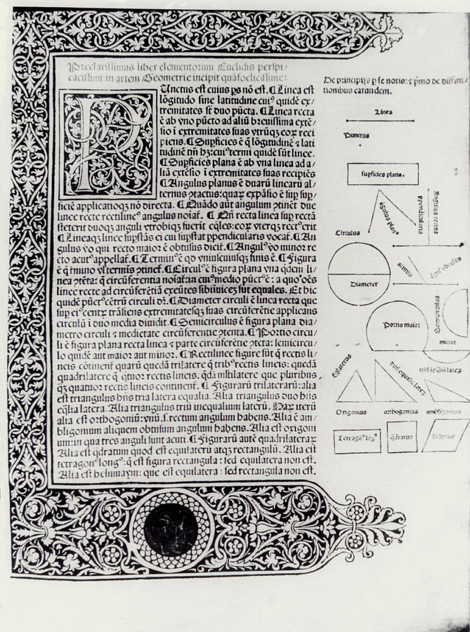 First Page Of The Euclids Elements Of Geometry Photograph by Science Photo Library