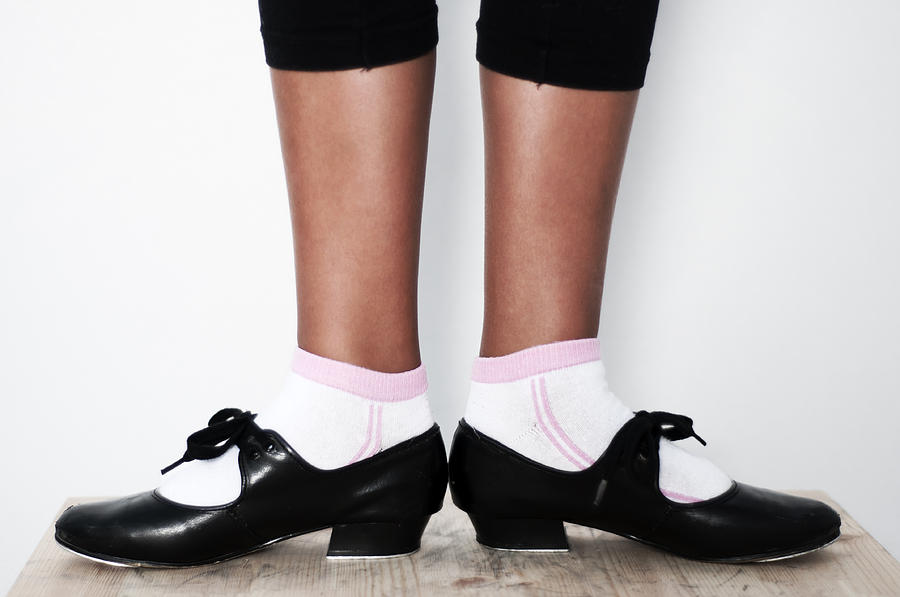 Jazz Photograph - First Position In Tap Dance Shoes At School by Pedro Cardona Llambias