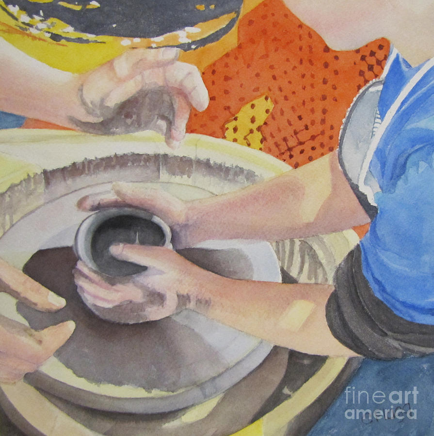 First Pot Painting by Carol Flagg