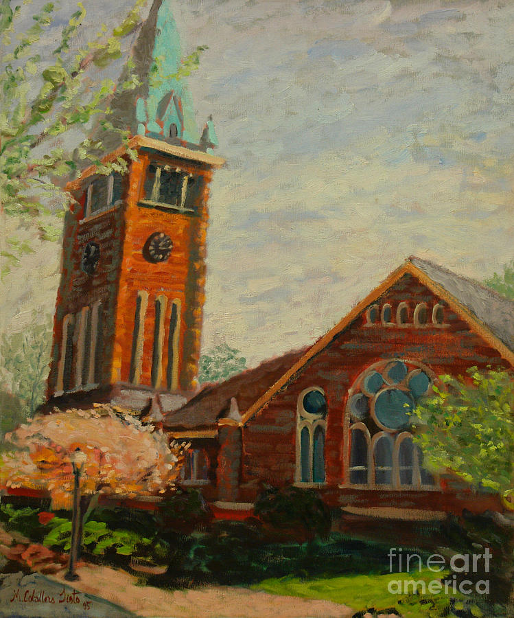 First Presbysterian Church Cranford NJ Painting by Monica Elena