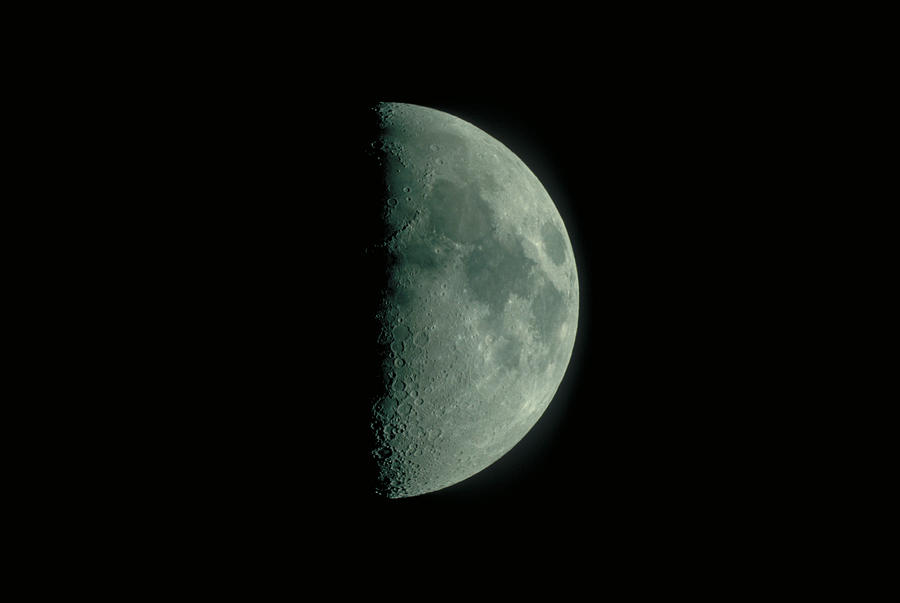 First Quarter Moon Photograph by John W. Bova