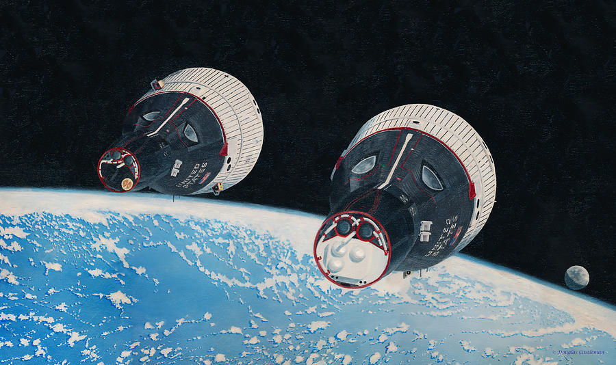 First Rendezvous in Space  Painting by Douglas Castleman