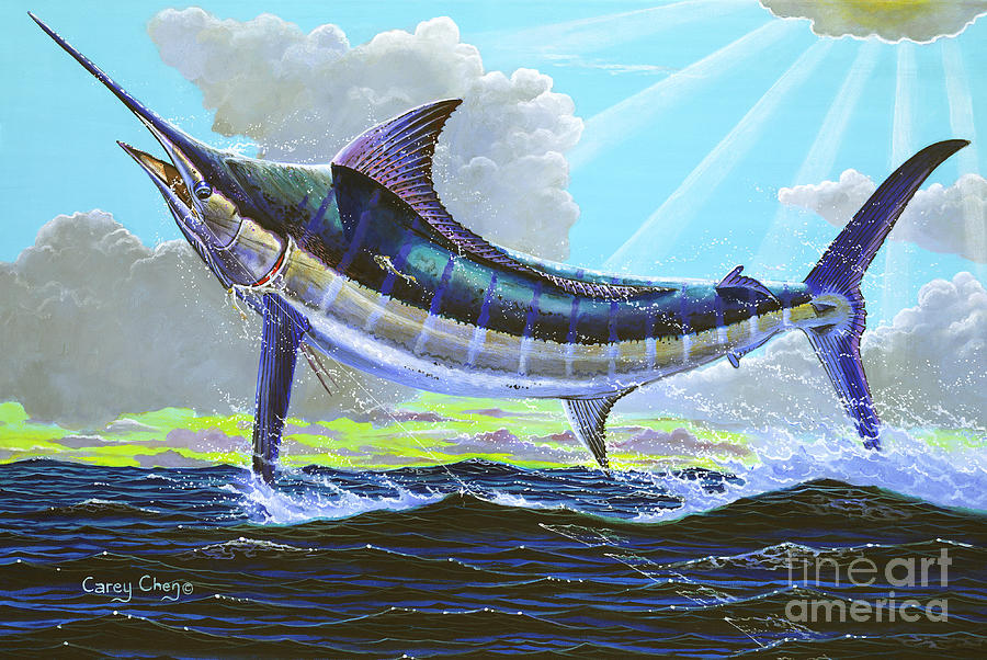 Swordfish Painting - First Run 00102 by Carey Chen