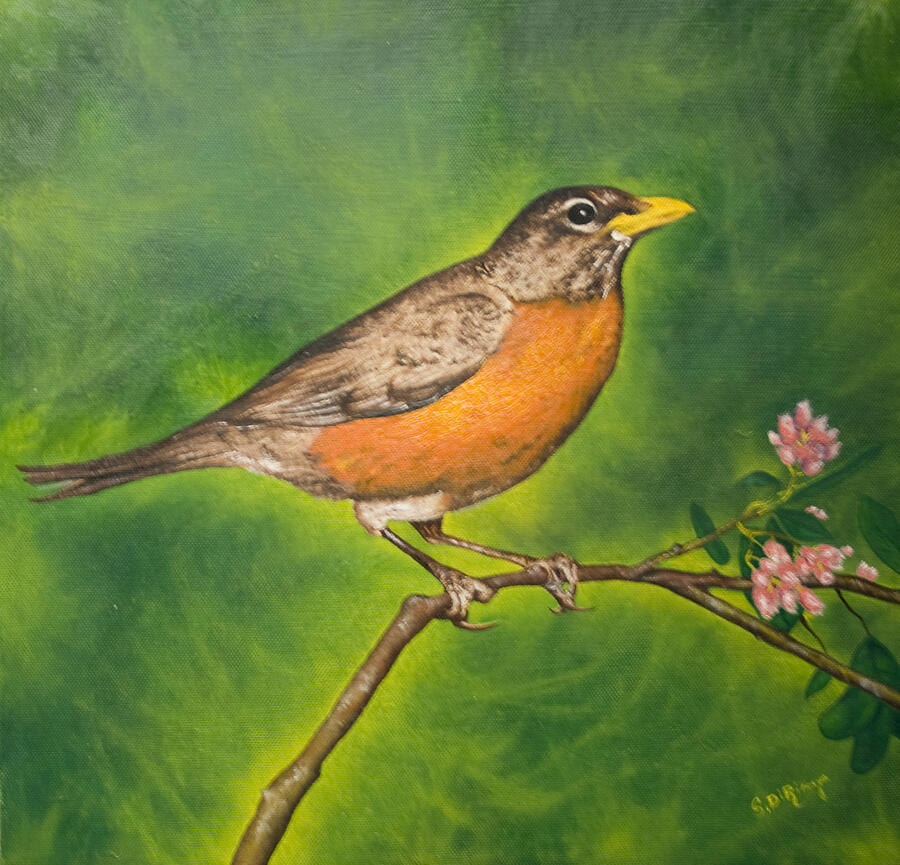 Nature Painting - First Sign of Spring by Stephen J DiRienzo Nature Painting - First Sign of Spring by Stephen J DiRienzo