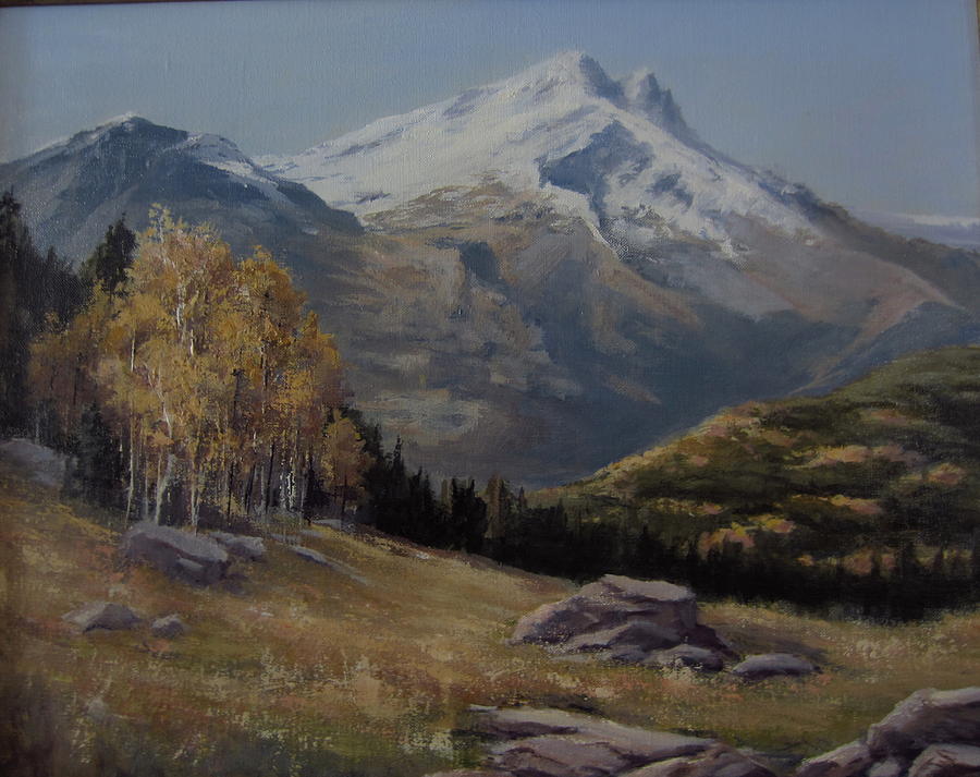 Mountain Painting - First Signs of Fall by Mar Evers