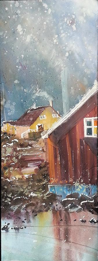Landscape Painting - First snow in Greenland by Sarthak Palwankar