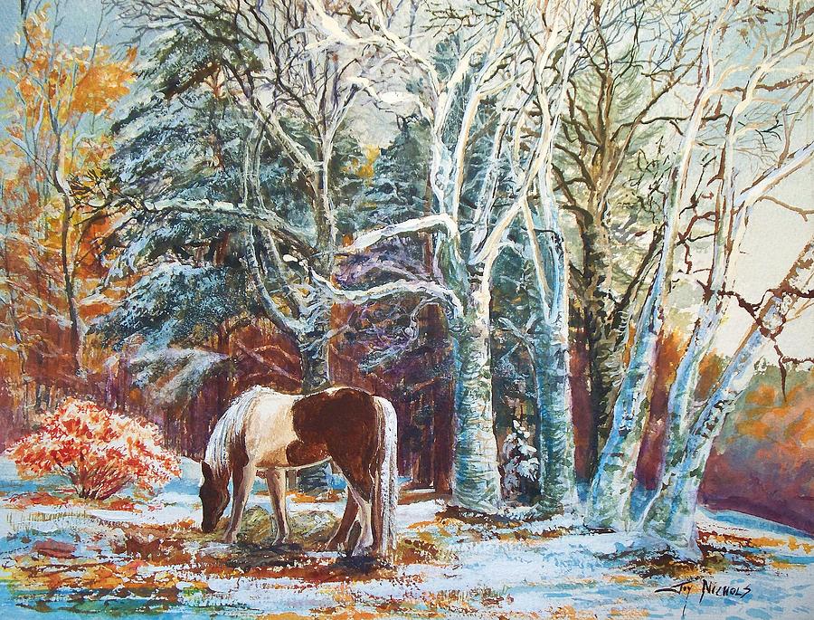 First Snow Painting by Joy Nichols