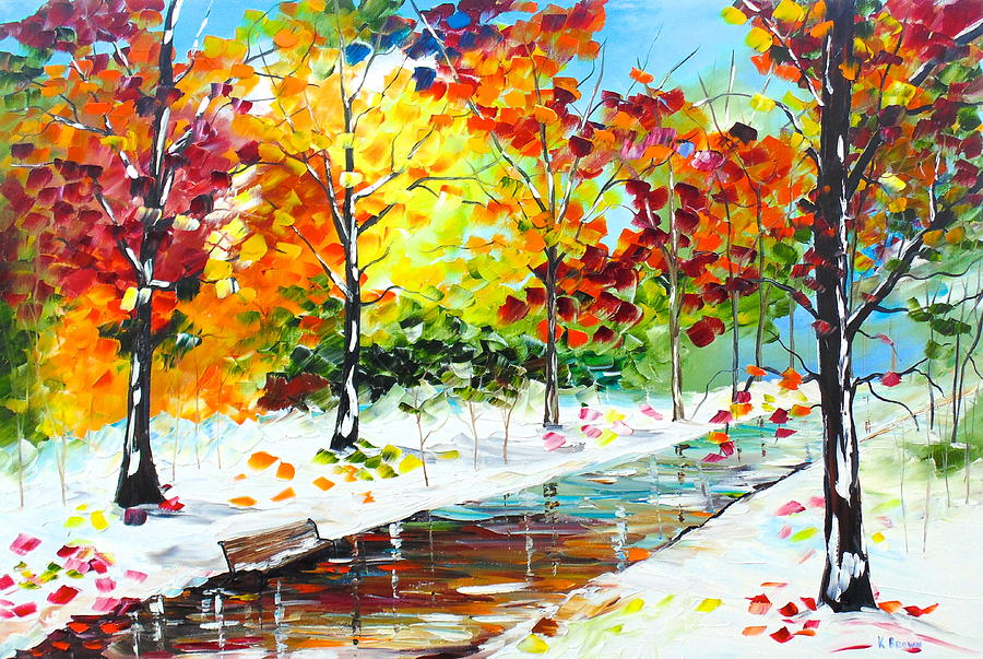 First Snow Painting by Kevin  Brown