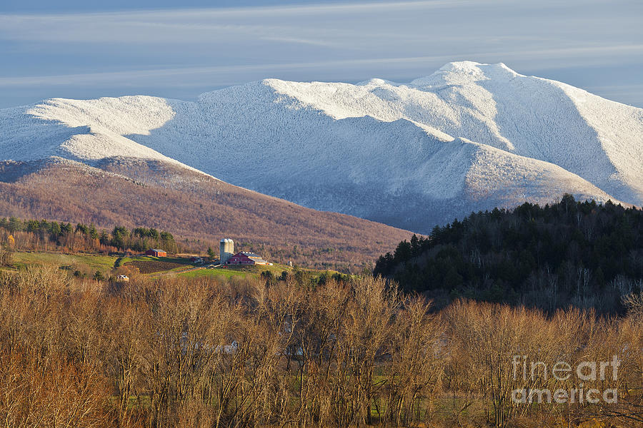 Fall Photograph - First Snow On Mount Mansfield by Alan L Graham