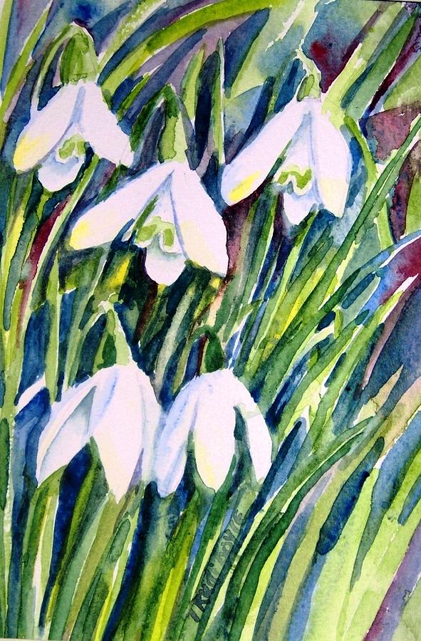 First Snowdrops of Winter  Painting by Trudi Doyle