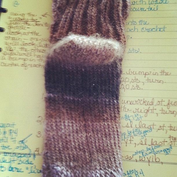 Knitting Photograph - First Sock Done. Yarn = Lion Brand by Carla Hufstedler