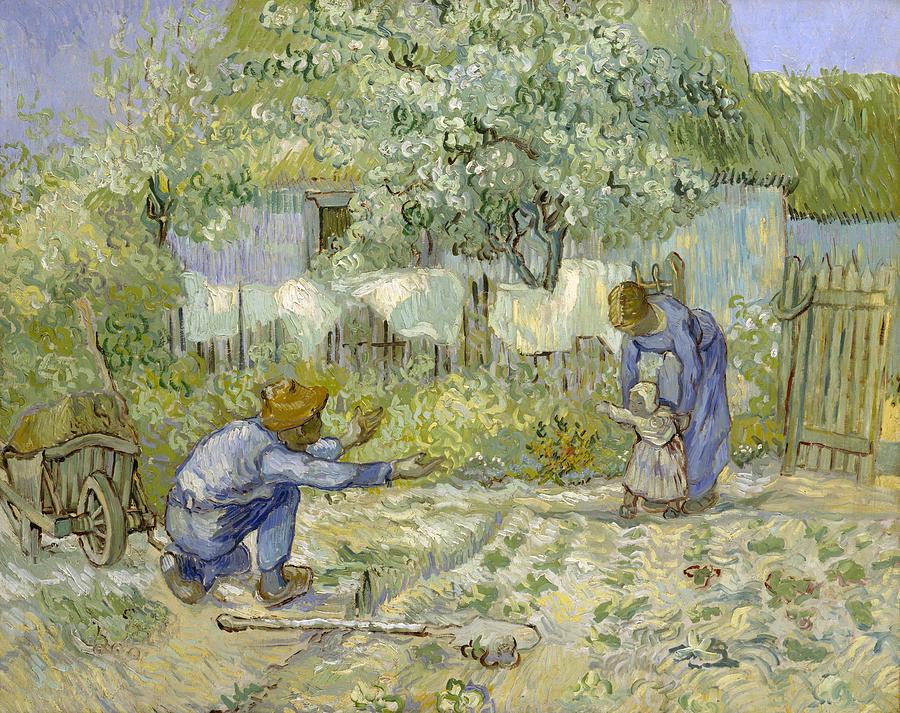 Vincent Van Gogh Painting - First Steps - after Millet by Vincent van Gogh