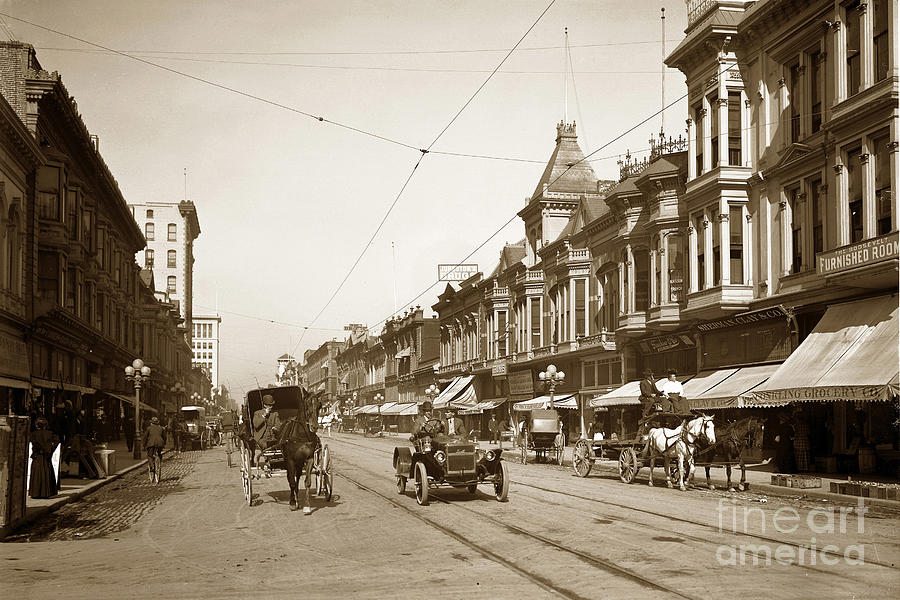 San Jose Photograph - First Street downtown San Jose California circa 1905 by Monterey County Historical Society