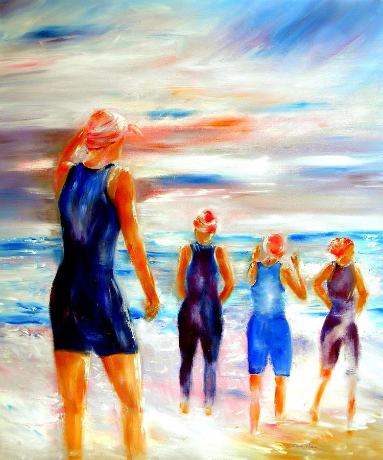 Athlete Painting - First Wave Start by Sandy Ryan