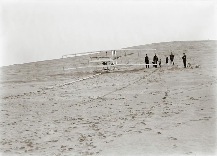 First Wright Flyer Launch Photograph by Library Of Congress