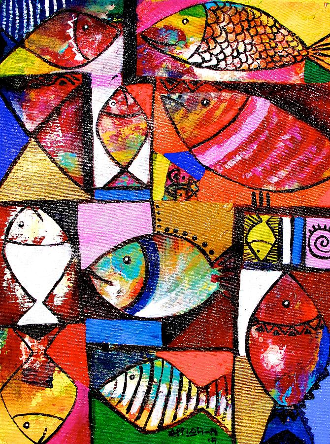 Fish Bunch Painting by Appiah Ntiaw