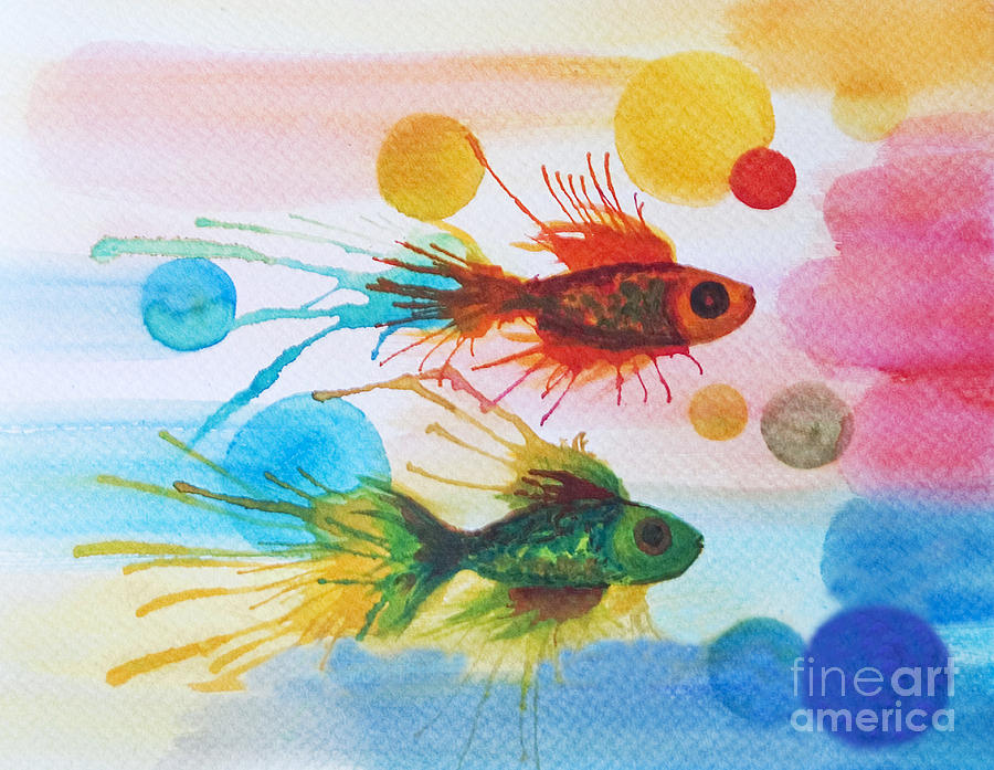 Fish Finale Painting by Angelique Bowman