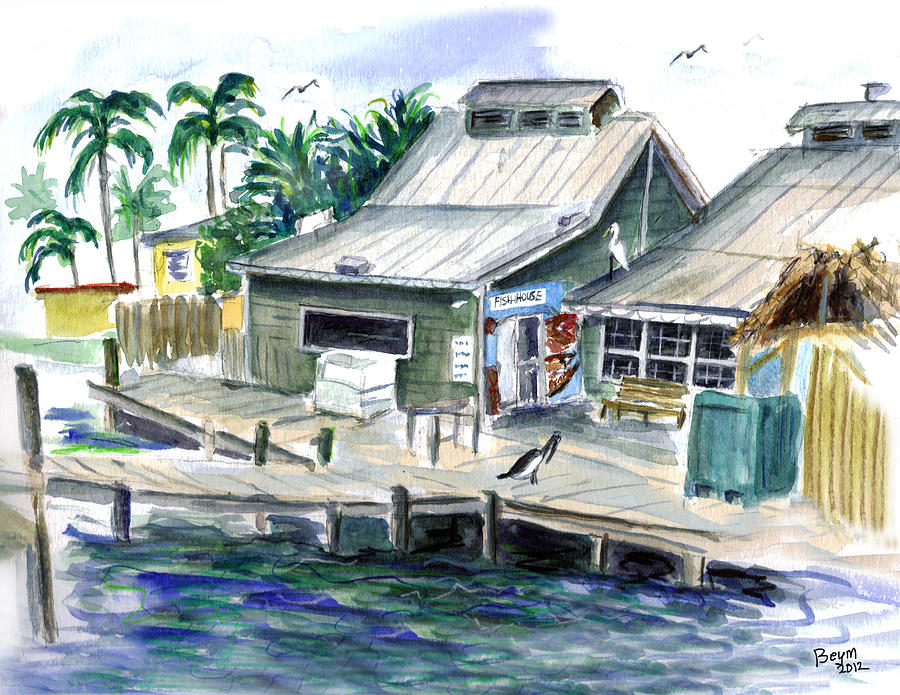 Fish House Painting by Clara Sue Beym