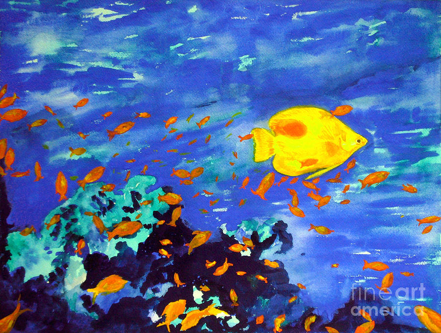 Fish in the sea Painting by Mukta Gupta