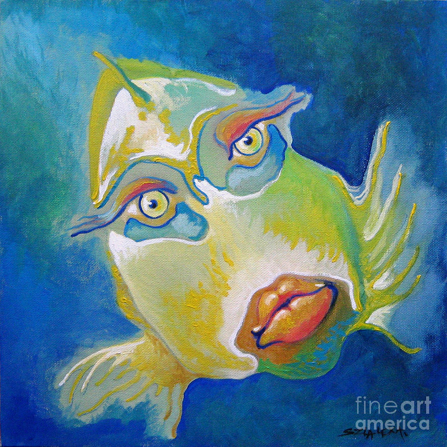 Fish lady Painting by Alexa Szlavics