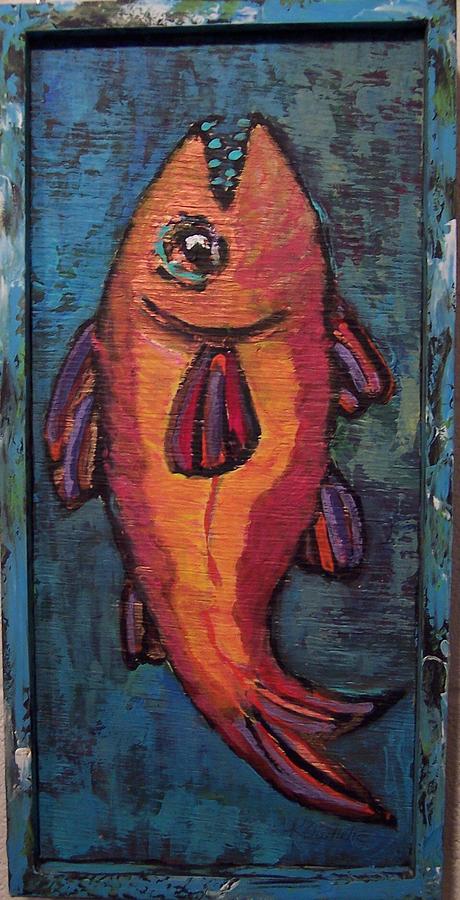 Fish On Board Painting by Krista Ouellette
