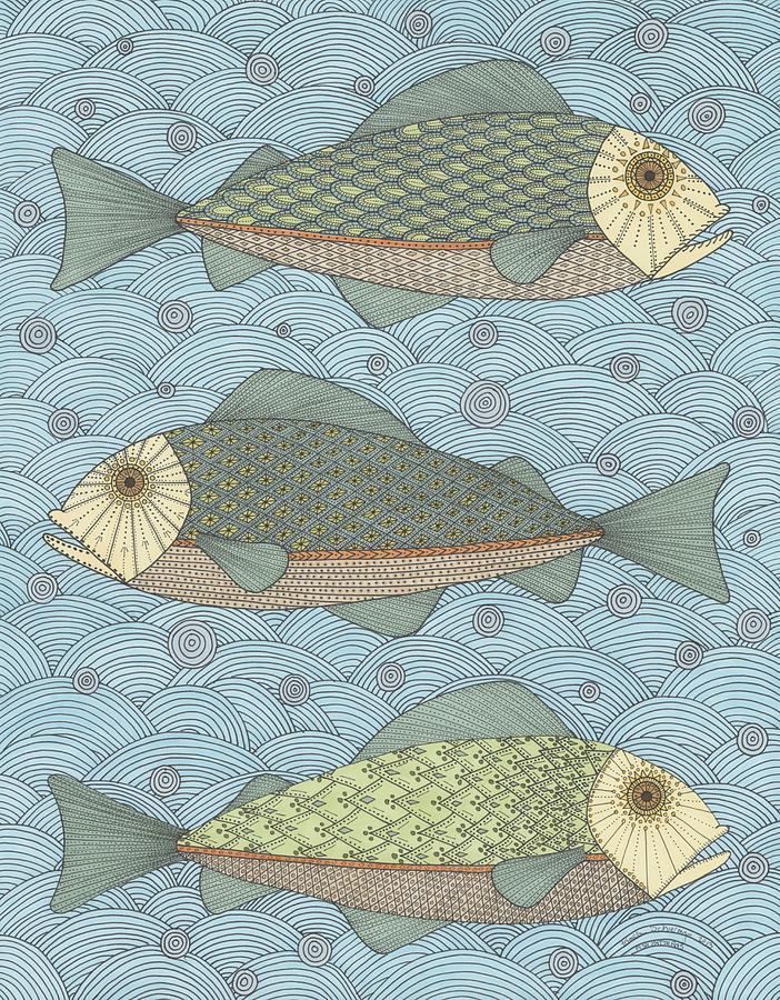 Fish Patterns Drawing by Pamela Schiermeyer