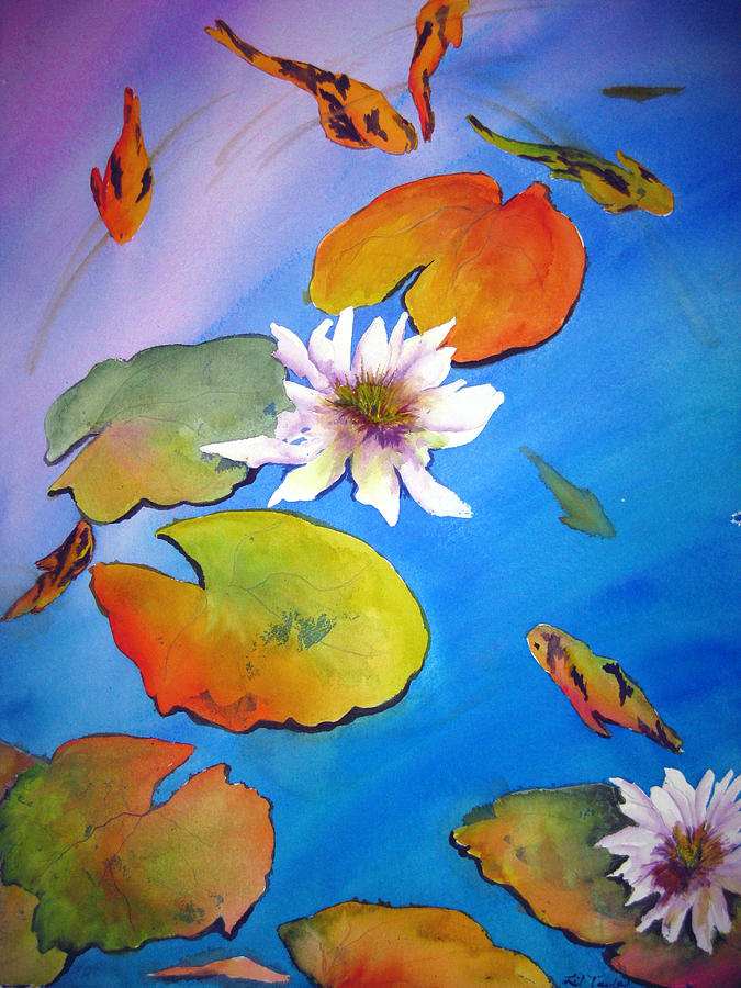 Fish Pond I Painting by Lil Taylor