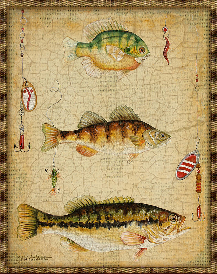 Fish Trio-C-Basket Weave Painting by Jean Plout