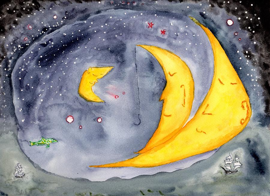 Fisher Moon Painting by Jim Taylor