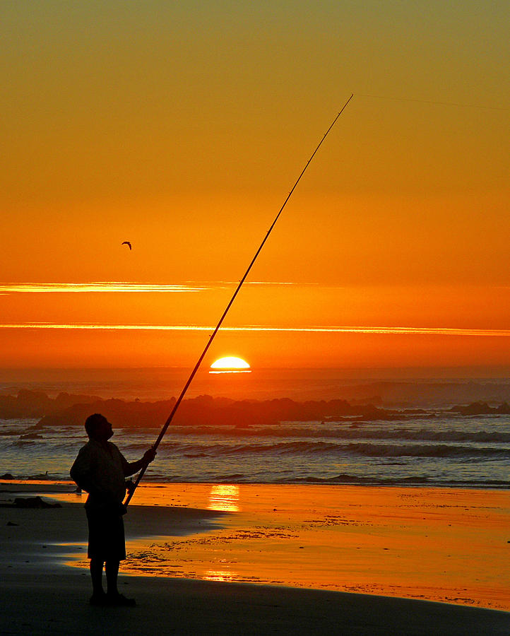 Fisherman at Melkbos Photograph by Jen Van Wijngaarden - Fine Art America