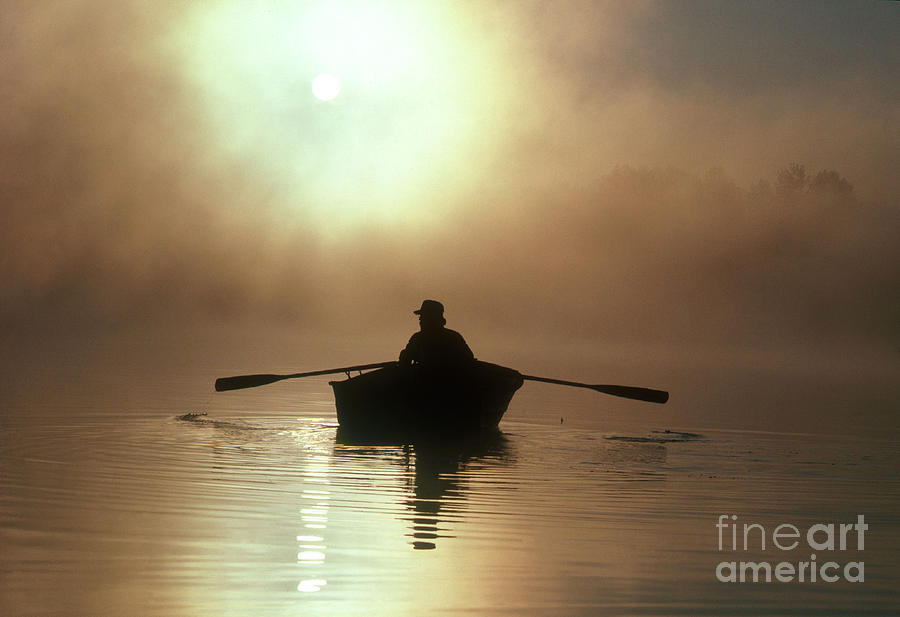 Boat Photograph - Fisherman At Sunrise by Jim Corwin