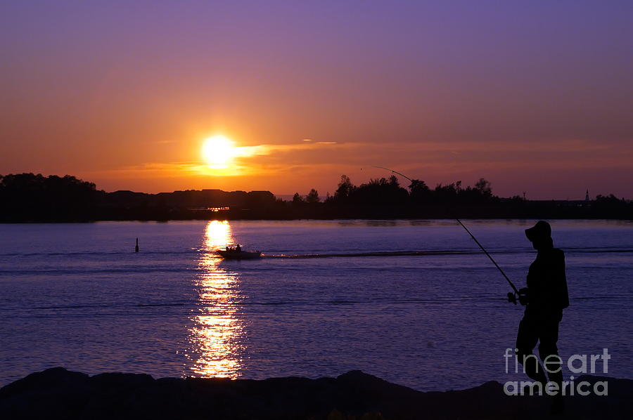 Fisherman at Sunset No. Three Photograph by Andrea Kollo
