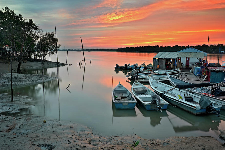 Fisherman Boats During Dusk Photograph by Tuah Roslan