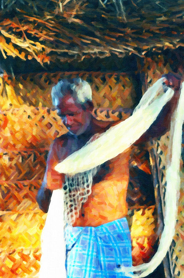 Naushad Waheed Digital Art - Fisherman by Naushad  Waheed 