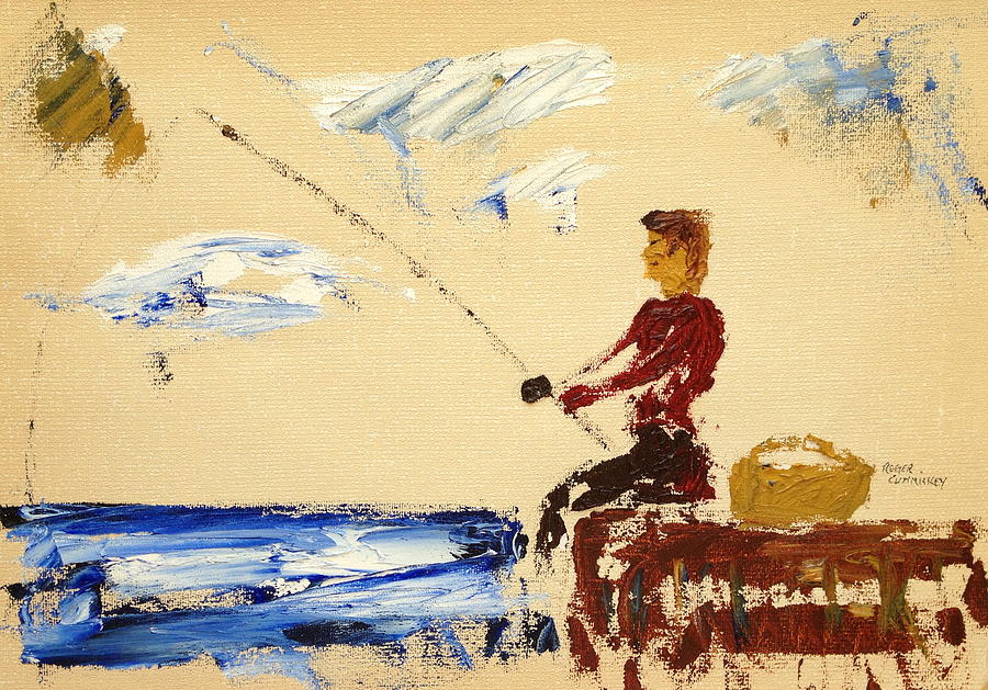 Fisherman Painting by Roger Cummiskey