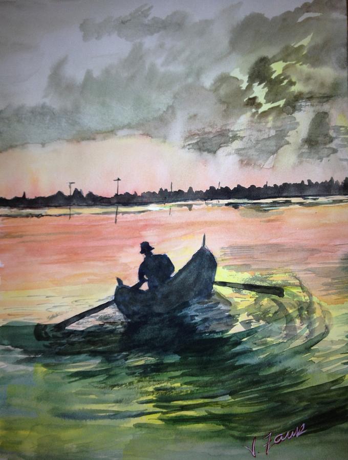 Fish Painting - Fisherman by V Zaur