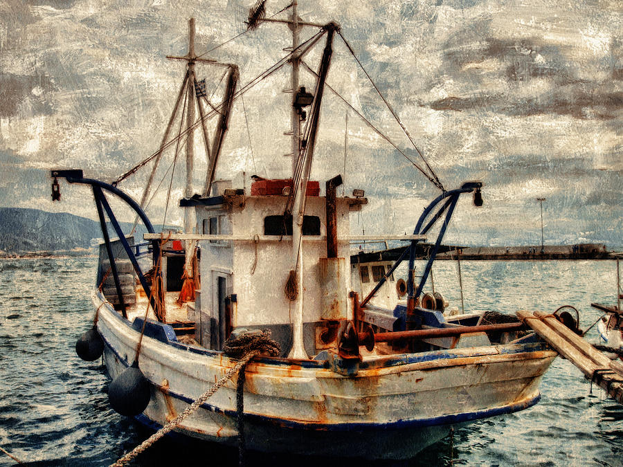 Abstract Photograph - Fishermans Boat by Roman Solar