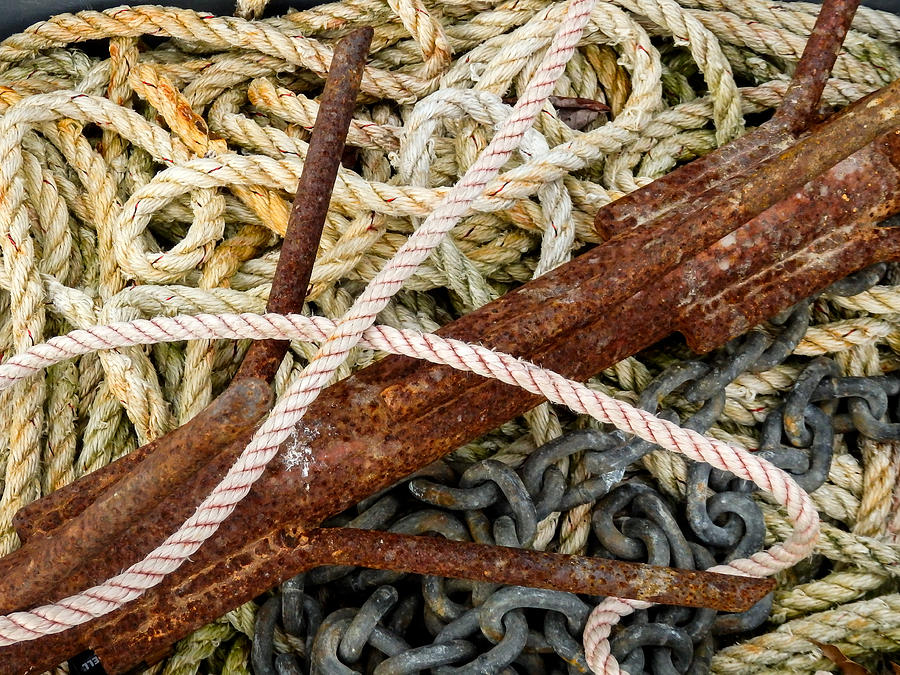 Rope Photograph - Fishermans Gear by Nancy De Flon