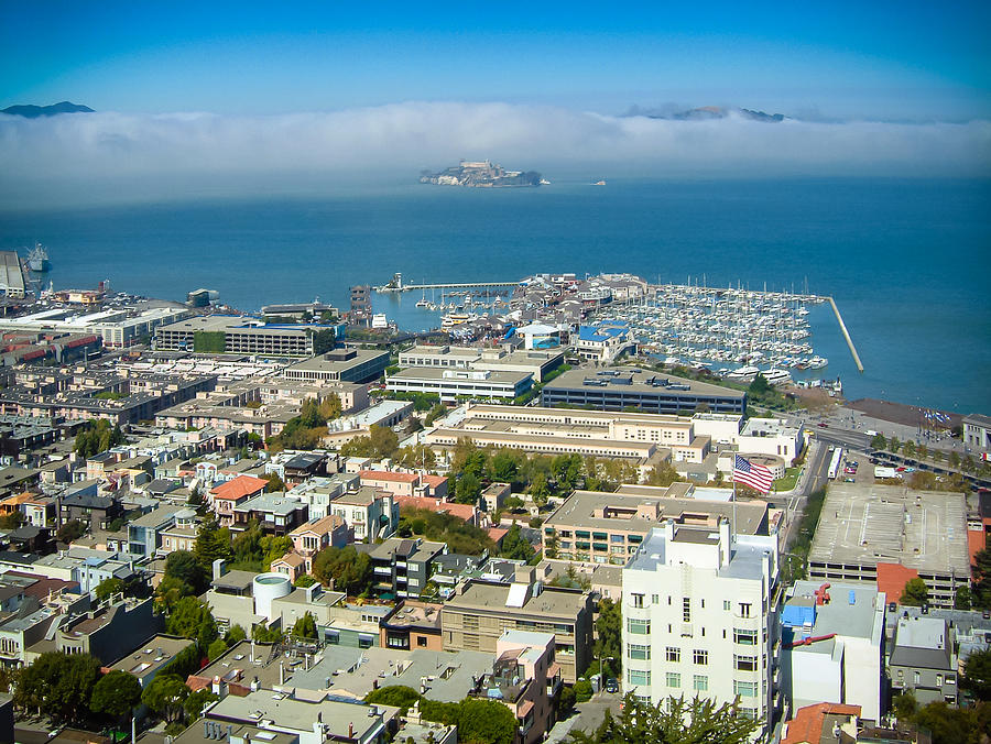 Fishermans Wharf and Alcatraz Photograph by Mark Llewellyn