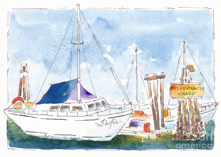 Fishermans Wharf Painting by Pat Katz