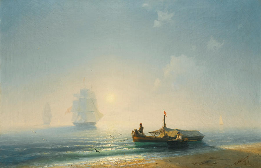 Fishermen at Dawn. Naples Painting by Ivan Konstantinovich Aivazovsky